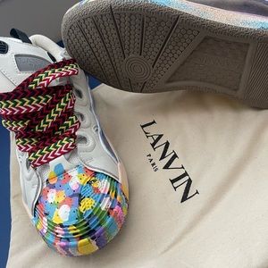 Lanvin Curb Suede Trim Sneakers